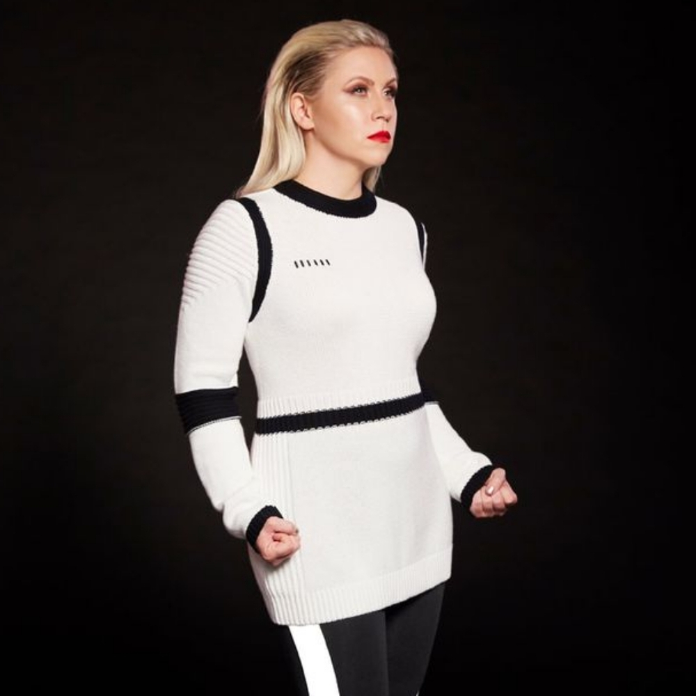 HER UNIVERSE Star Wars Stormtrooper Knit Pullover Cosplay Sweater Sz: L